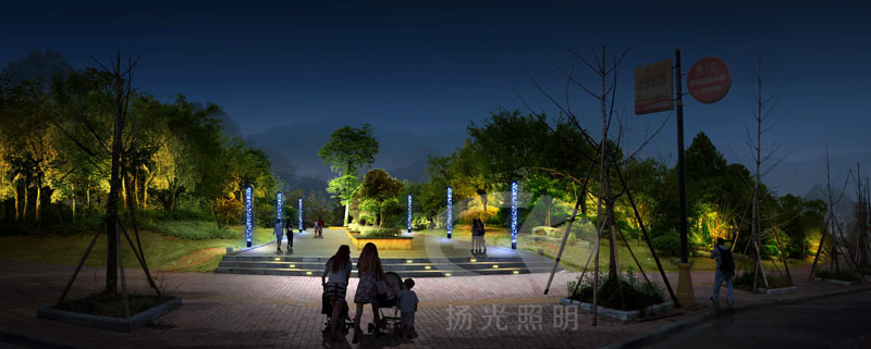 公園夜景燈光設(shè)計效果圖